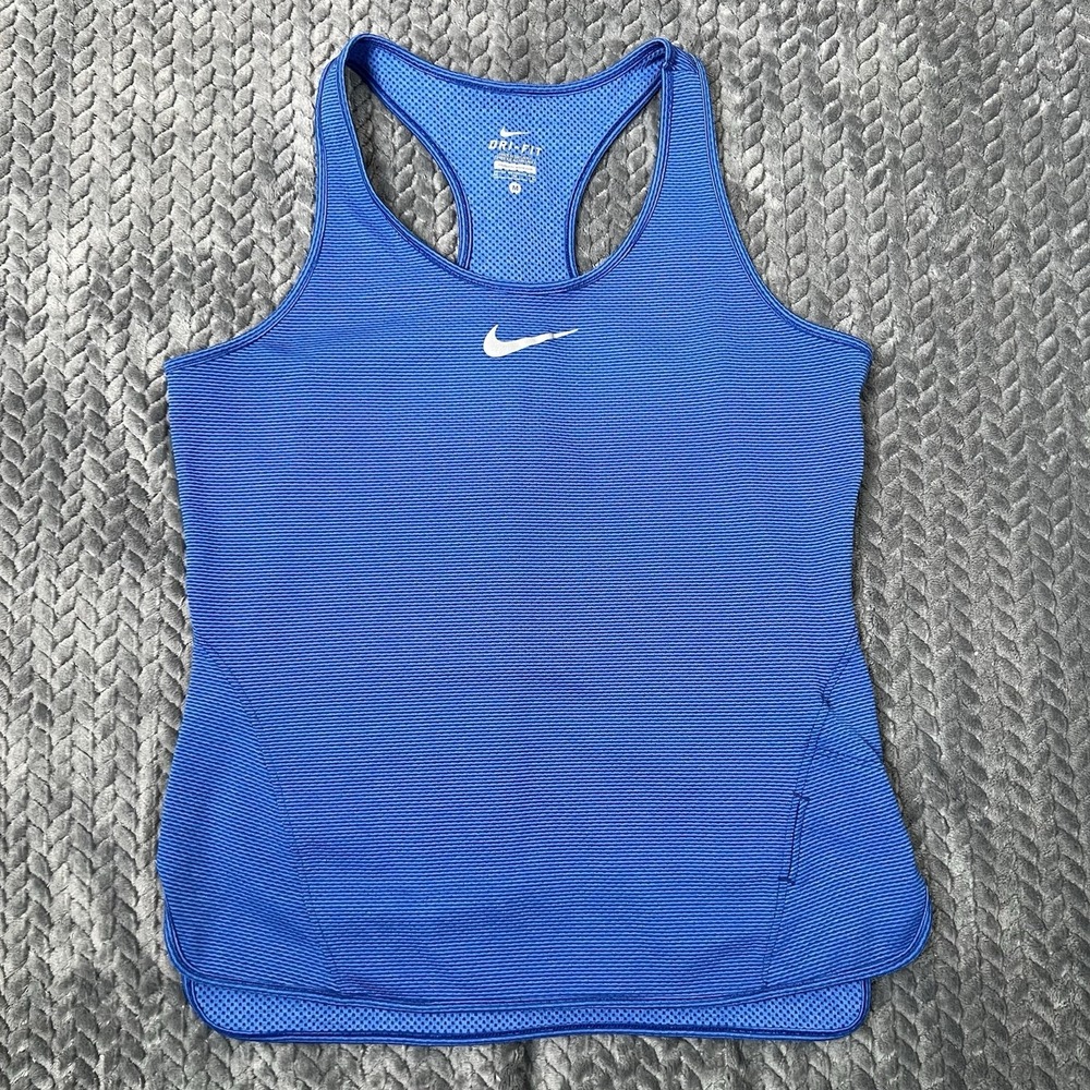NIKE Aeroreact Running Photo Blue Racerback Reflect Tank Top Women's Medium